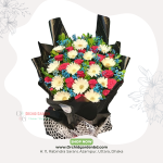 Premium Mixed Gerbera & Rose Bouquet – Black Elegant Wrap