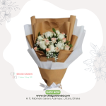 Elegant White Rose & Peach Bloom Bouquet