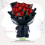 Black Royale Red Rose Bouquet