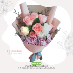 Pink & White Rose Gypsy Soft Wrap Bouquet