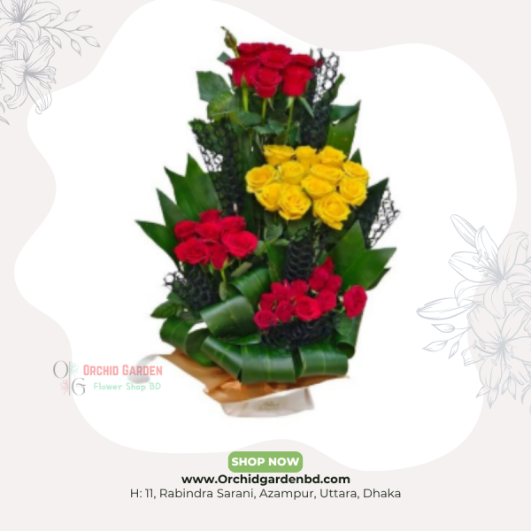Royal Mixed Tower Rose Arrangement