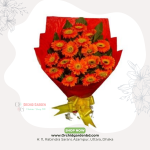 Orange Gerbera Red Wrap Grand Bouquet