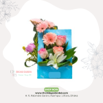 Gerbera Rose & Lily Blue Floral Frame