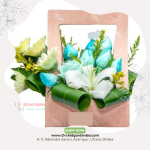 Blue Rose & White Lily Premium Fresh Floral Frame