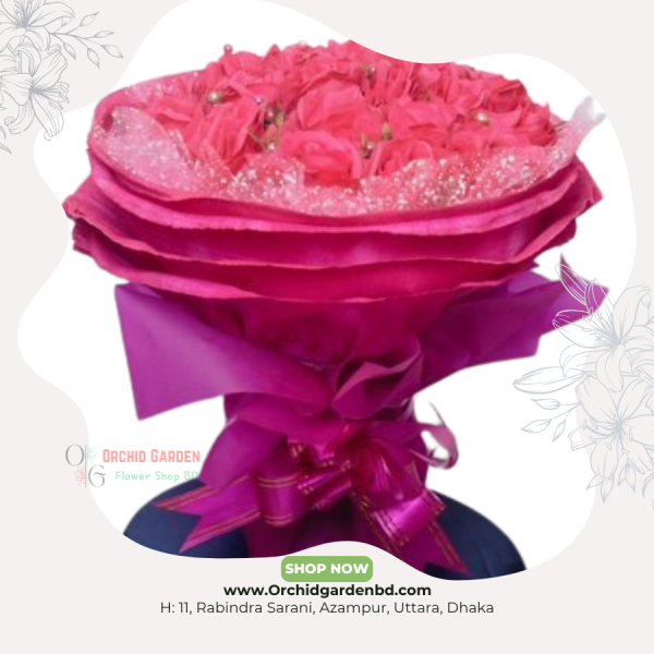 Hot Pink Rose Fantasy Bouquet – Party Glam Edition