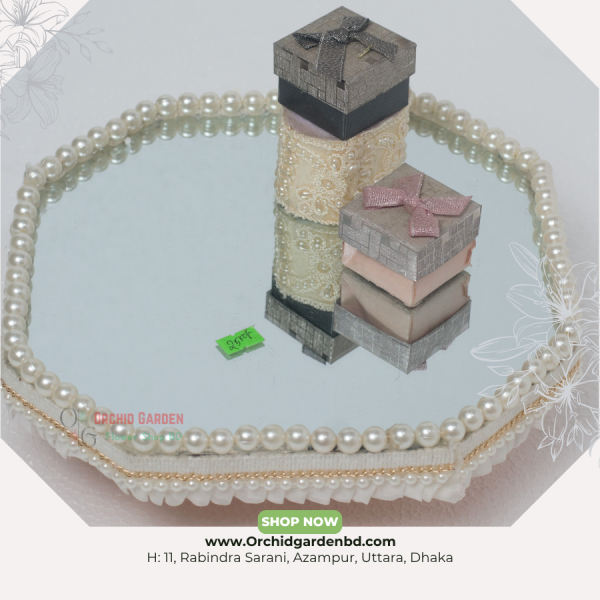 Pearl-Edge Mirror Tray – Octagon Premium Edition