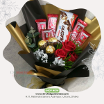 Choco Rose Premium Bouquet – Black & Gold Edition