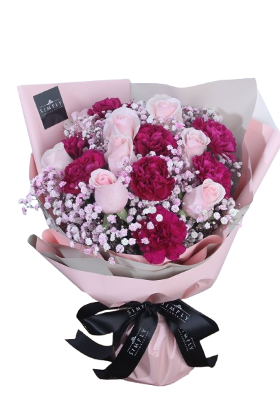 63f612aa-7d95-46fc-a81f-0963edf269e5.png Mother's Day Pink Rose, Zi Hongkang Naixin And Flowers 1 Bouquet - Image 1