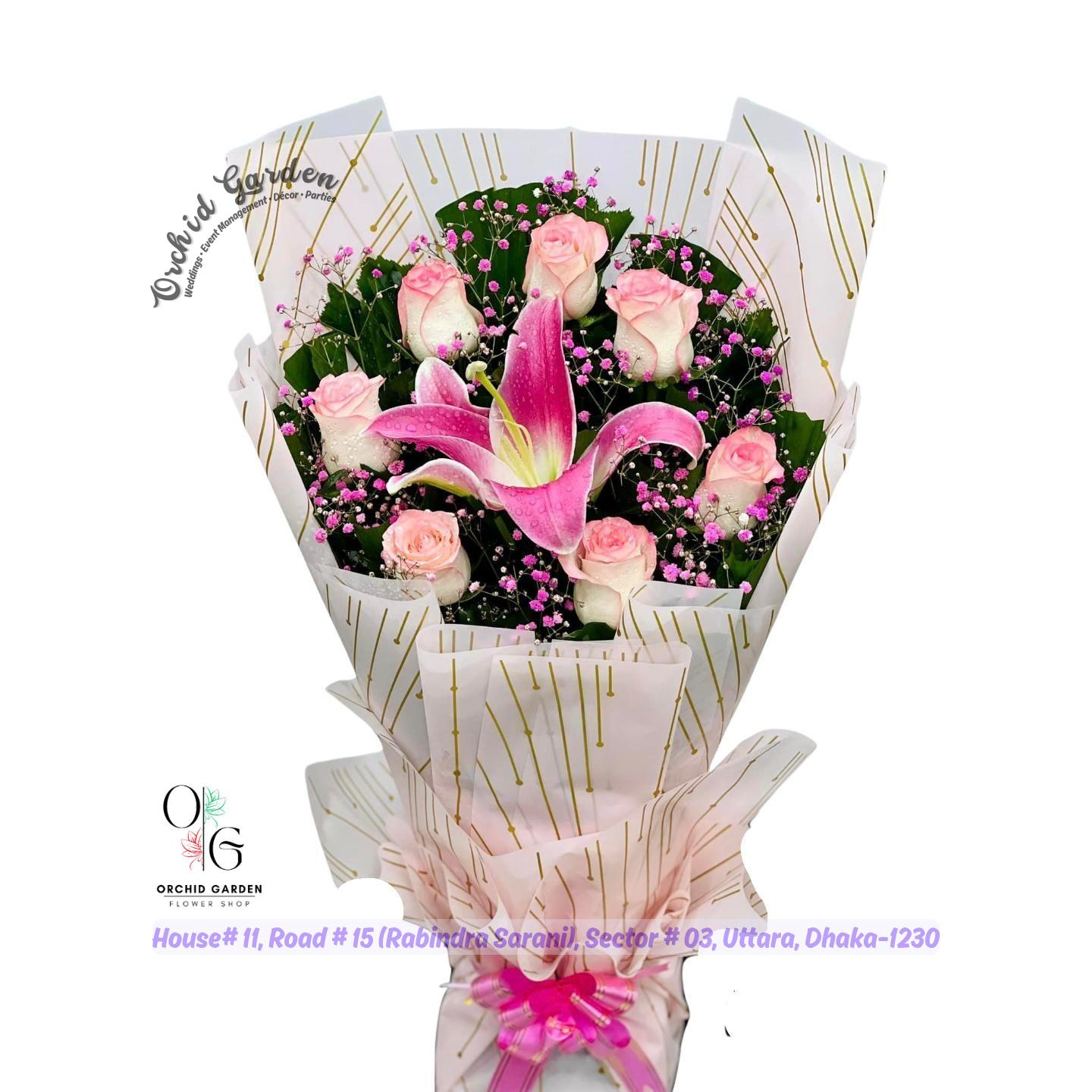 673ed1bbc48ef4dd36549f99.jpg Chinese Pink Roses Elegance Bloom 1 Bouquet - Image 1
