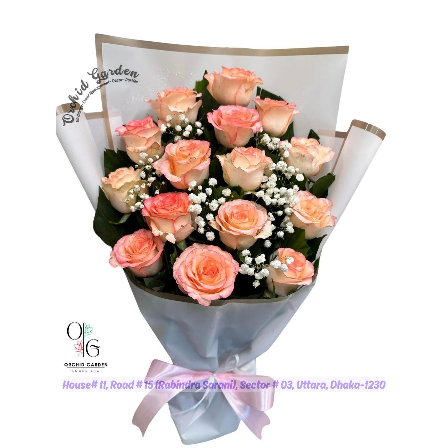 673ed1c0c48ef4dd36549fca.jpg Peach Bliss Chinese Rose 1 Bouquet - Image 1