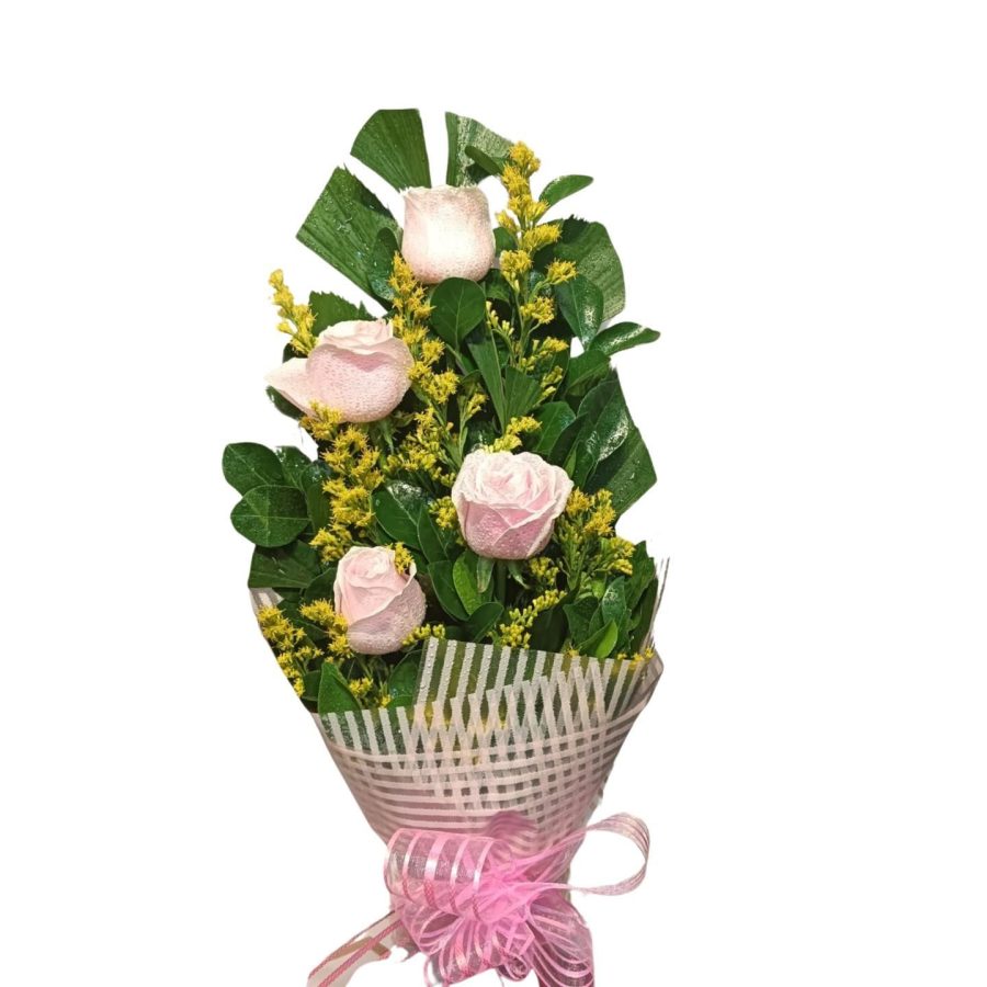 Soft Blush Chinese Pink Rose 1 Bouquet