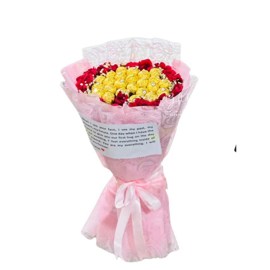 Luxurious Ferrero Rocher Love With Roses 1 Bouquet