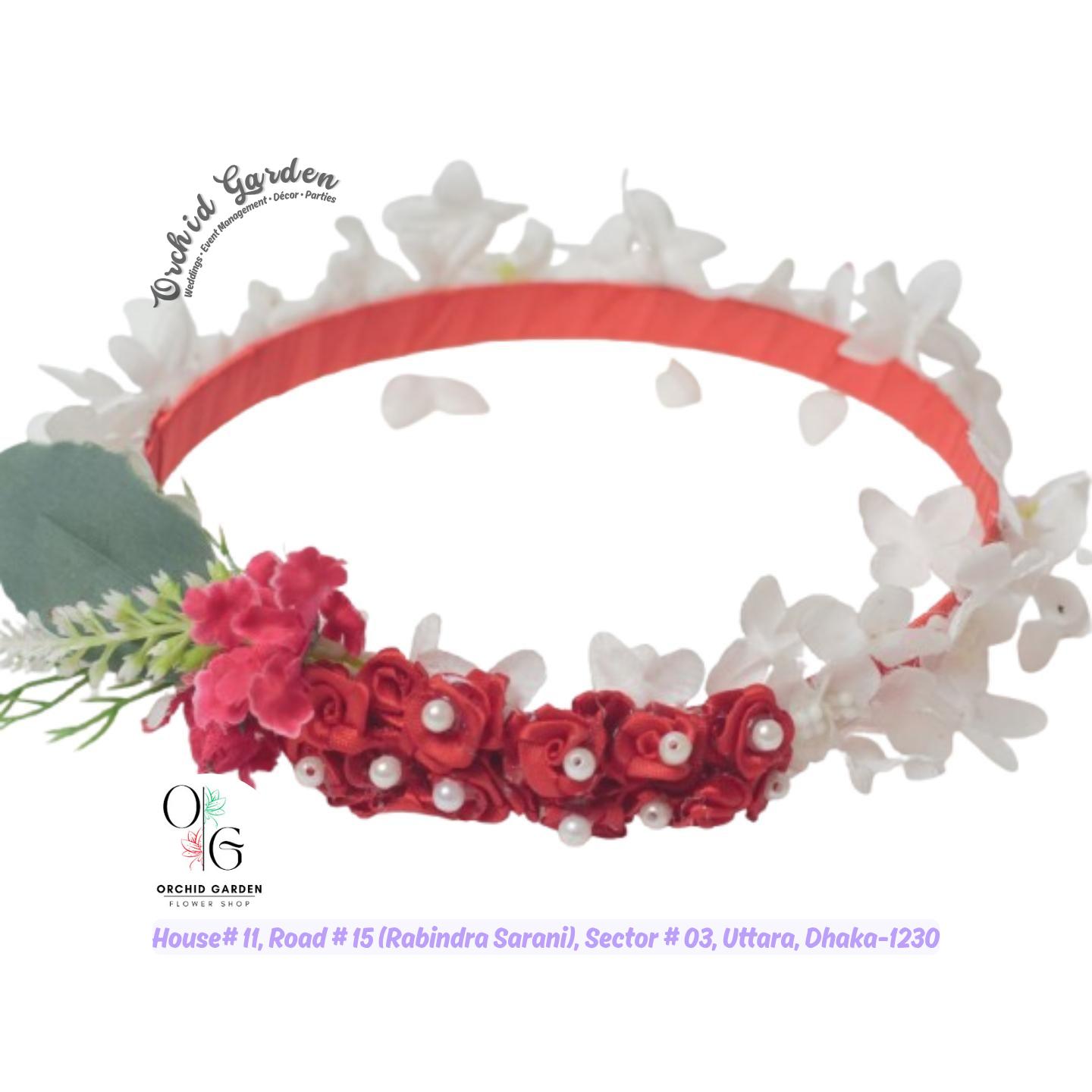 67a2e63601a62215bafdde7c.jpg Red Flower Crown 1 Piece - Image 1
