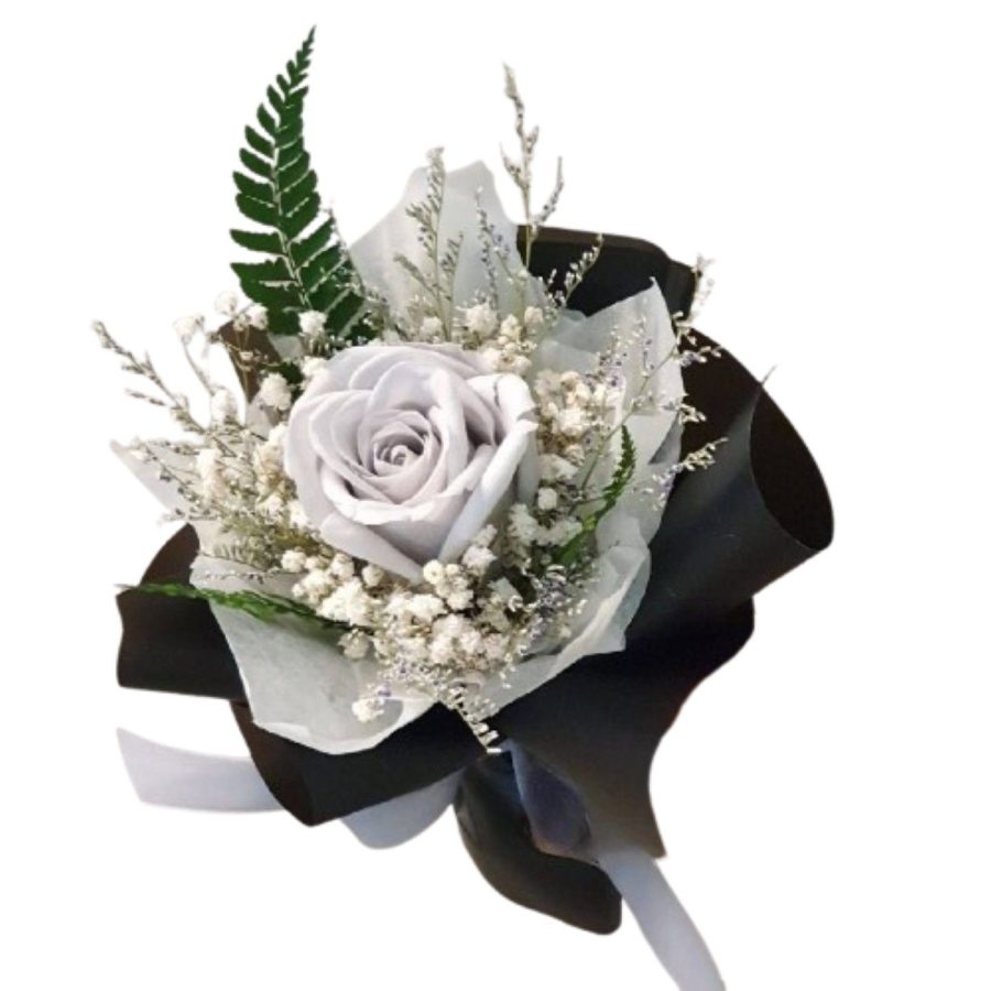 Little Flowers // Small Bouquet Of Eternal Roses. Misty Gray Roses 500g
