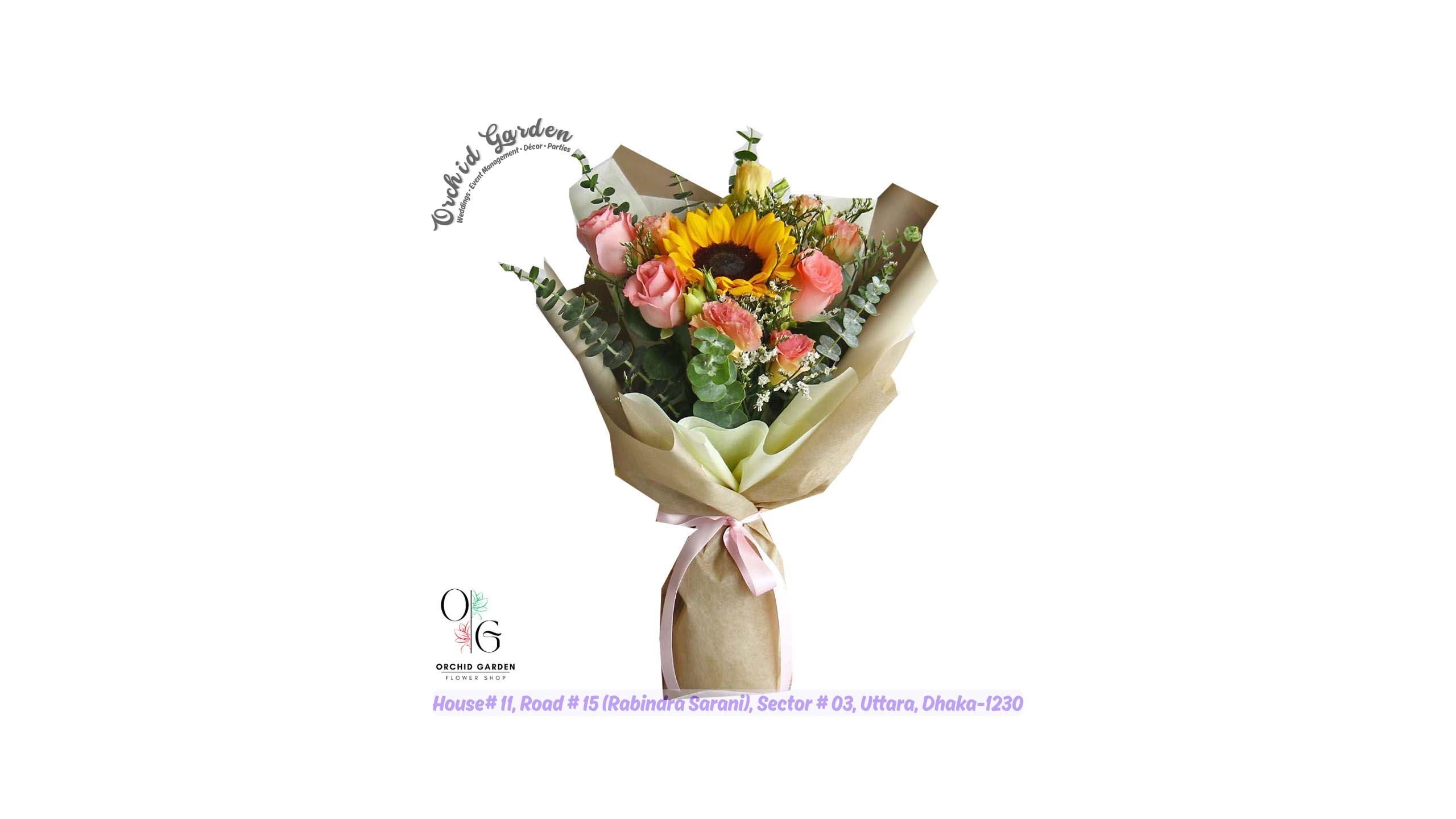 BQ2122FP.jpg Sunflower With Roses Bouquet - Image 1