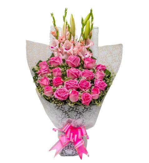 StandQueenPinkFlowerBouquet1pc.jpg Stand Queen Pink Flower 1 Bouquet - Image 1