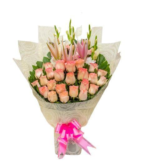 StandShadePinkRoseFlowerBouquet1pc.jpg Stand Shade Pink Rose Flower 1 Bouquet - Image 1