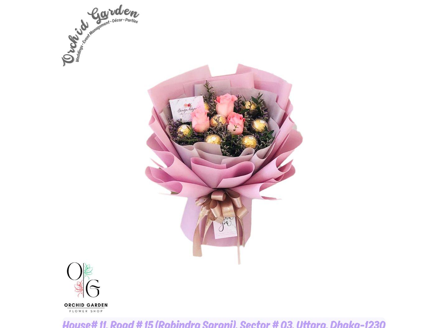 T100221728.jpg Bunga Sayang & Gift - Chocolate Mix Flower Bouquet - Pink Baby | 1 Unit - Image 1