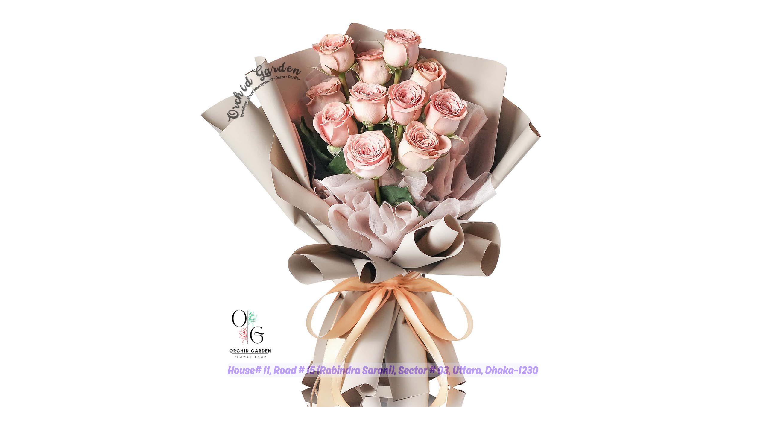 rway-10102-11_1.jpg Fresh Flower Bouquet - Cappuccino Roses - 11 Roses 1 Bouquet - Image 1